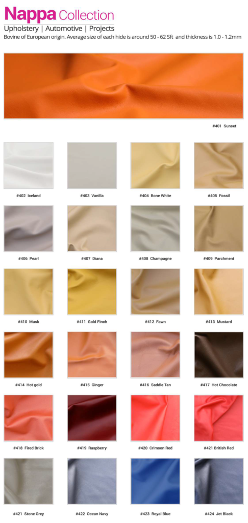 leather colour collection