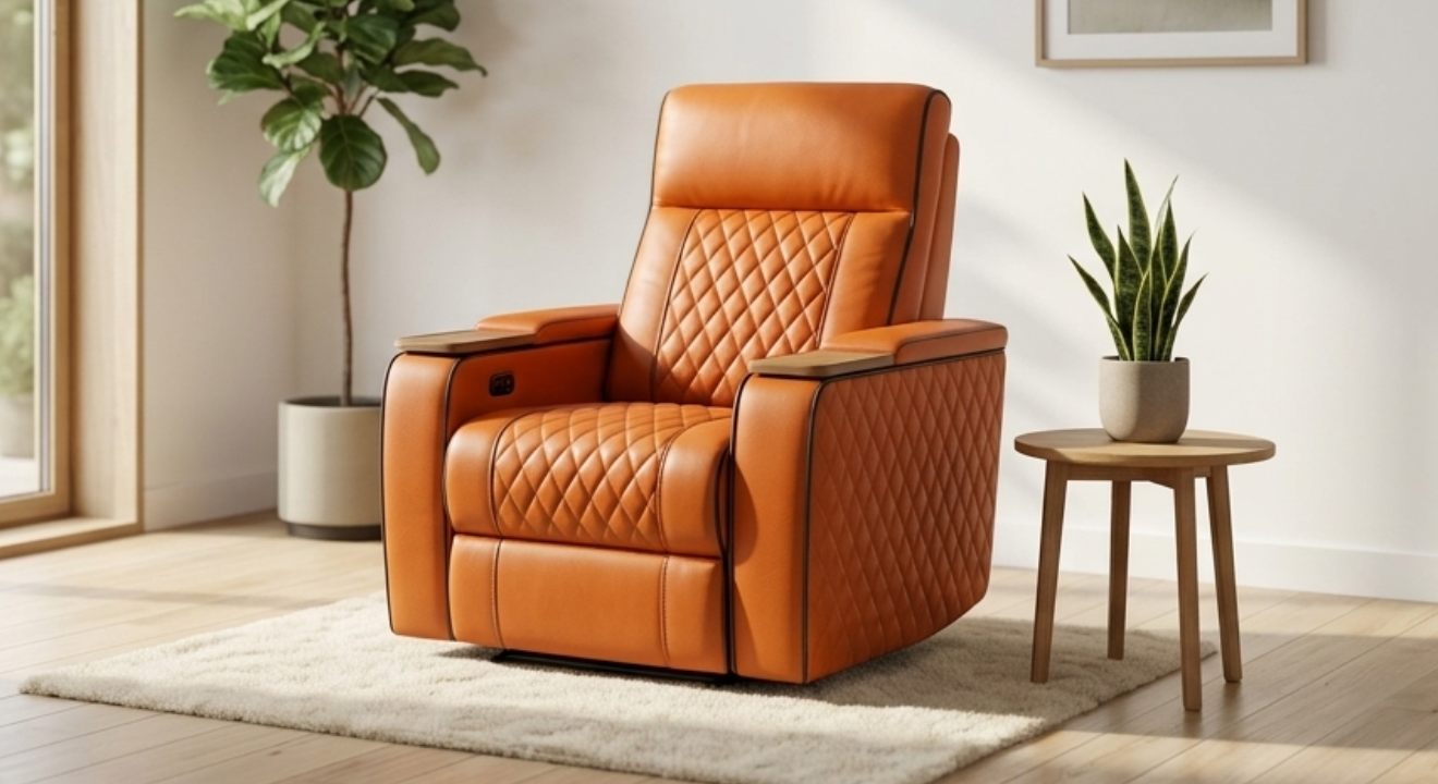 Single Seater Manual Recliner with Cup Holder (2)